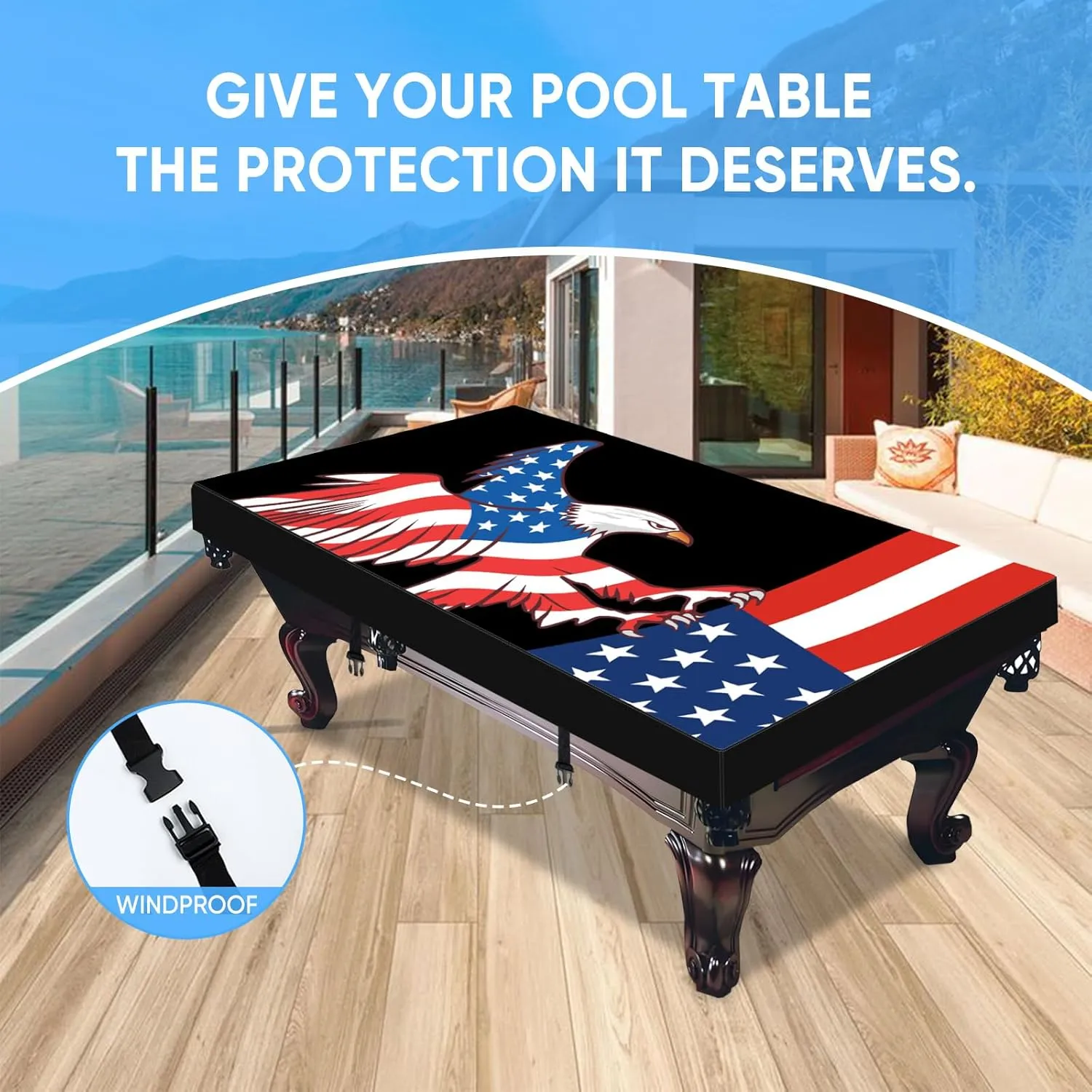 NEVERLAND Pool Table Cover Pool Table Cover 7ft - Waterproof & Dustproof - Indoor & Outdoor, Oxford Cloth Scratch-Resistant Billiard Table Covers