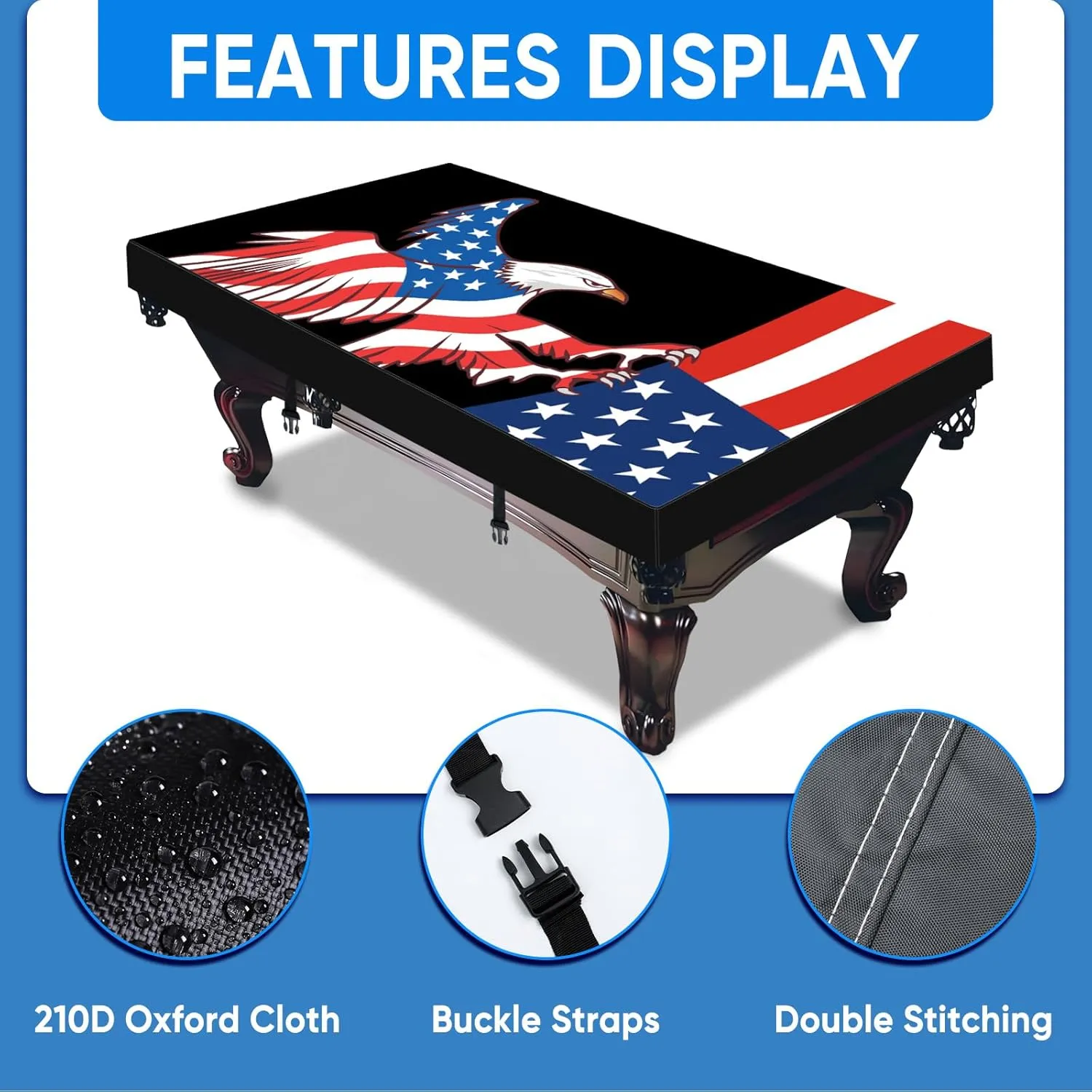 NEVERLAND Pool Table Cover Pool Table Cover 7ft - Waterproof & Dustproof - Indoor & Outdoor, Oxford Cloth Scratch-Resistant Billiard Table Covers