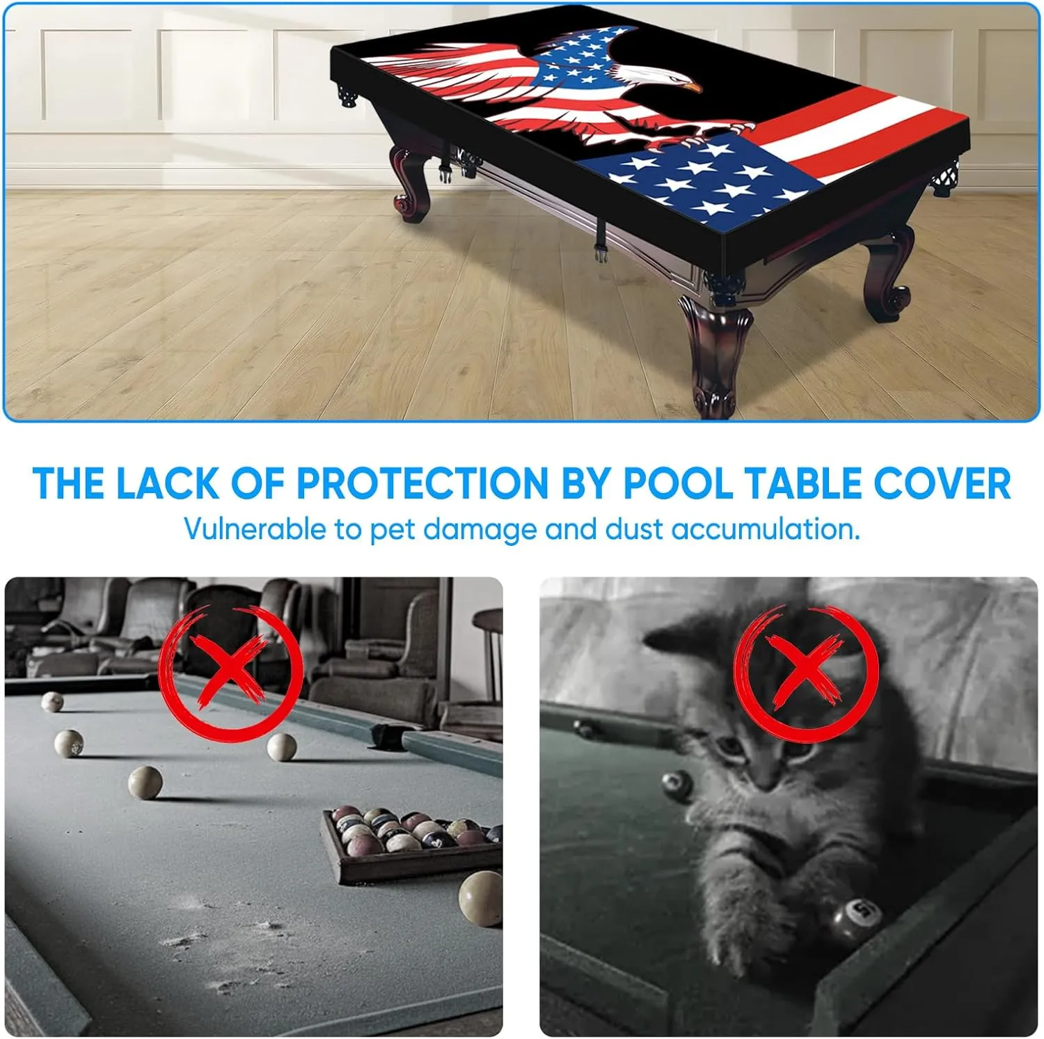 NEVERLAND Pool Table Cover Pool Table Cover 7ft - Waterproof & Dustproof - Indoor & Outdoor, Oxford Cloth Scratch-Resistant Billiard Table Covers