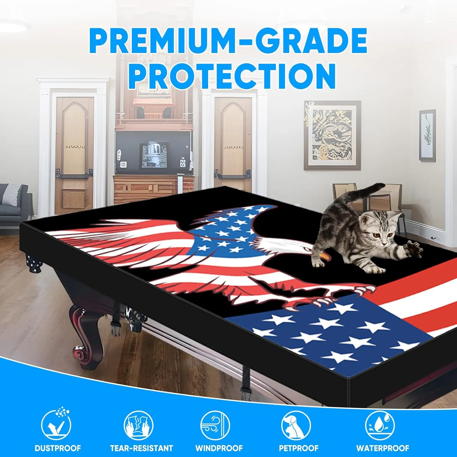 NEVERLAND Pool Table Cover Pool Table Cover 7ft - Waterproof & Dustproof - Indoor & Outdoor, Oxford Cloth Scratch-Resistant Billiard Table Covers