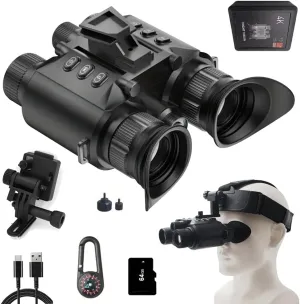 Night Vision Goggles Head Mounted – 2000FT Night Vision Binoculars for Adults with 8X Digital Zoom | Tactical Light, Photo & Video Capture, 64GB Card