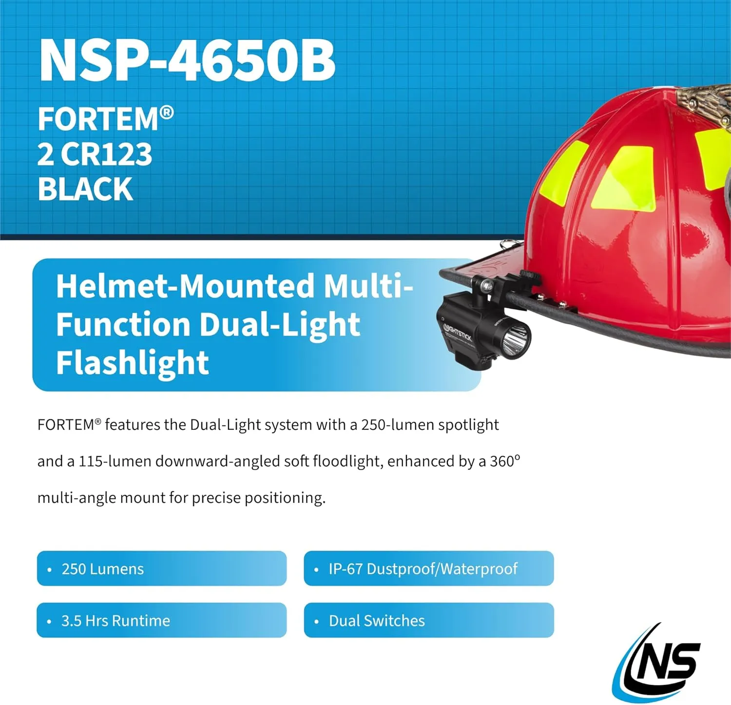 Nightstick NSP-4650B Helmet Light, Black