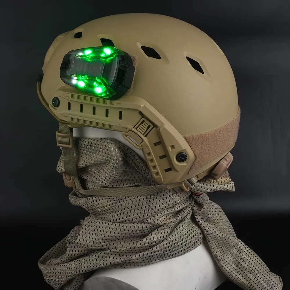 NOBUHIRO Tactical Helmet Signal Light Optional 4 Modes with Visible LED   IR Constant-on/Strobe, Waterproof Ladybird Survival Identification Lamp for Outdoor Sports