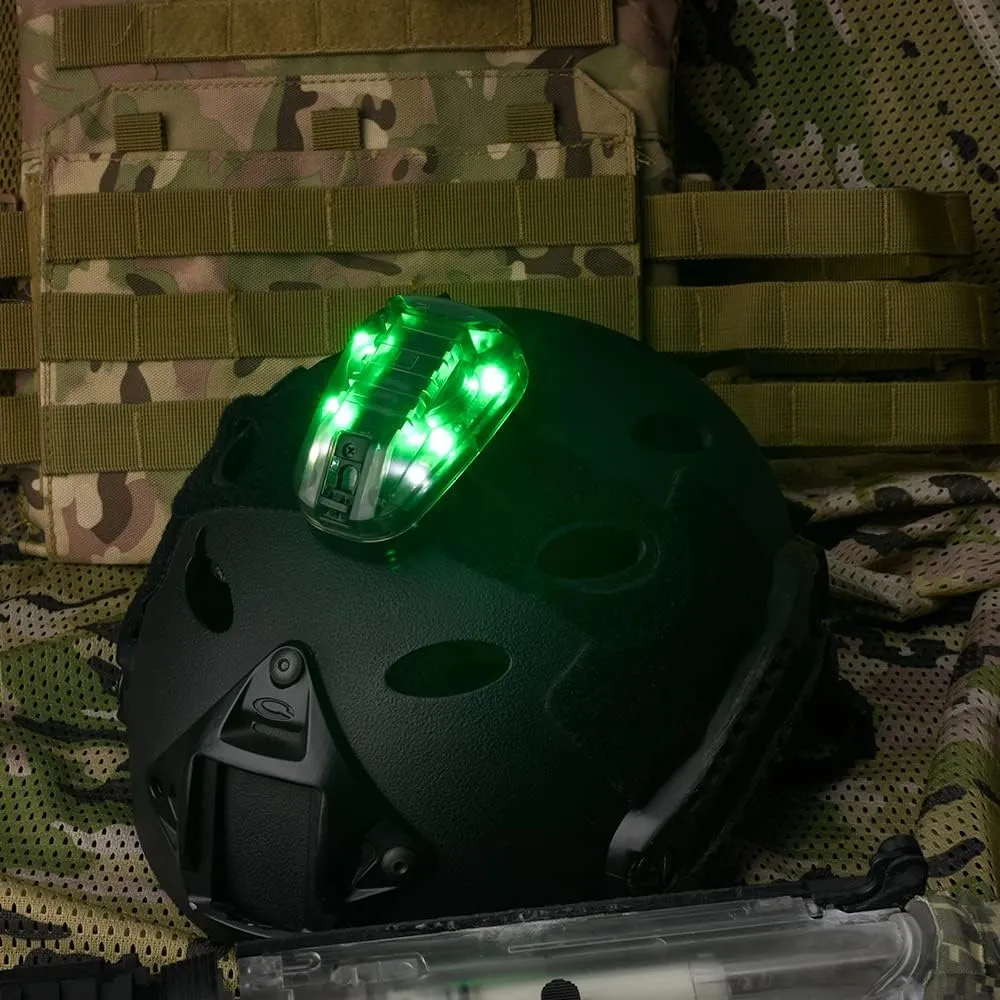 NOBUHIRO Tactical Helmet Signal Light Optional 4 Modes with Visible LED   IR Constant-on/Strobe, Waterproof Ladybird Survival Identification Lamp for Outdoor Sports