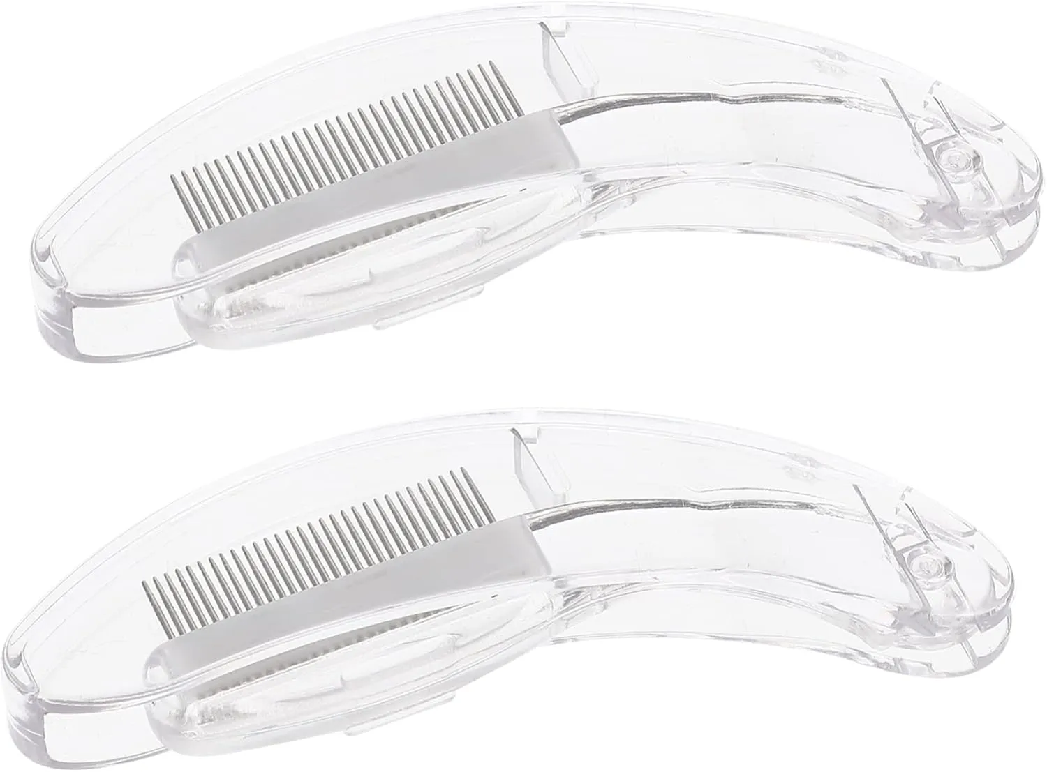 NOLITOY 4sets Foldable Eyelash Combs for Eyebrows Girl Makeup Tools Metal Lash Separator Stainless Steel Brow Brush 2pcs*4