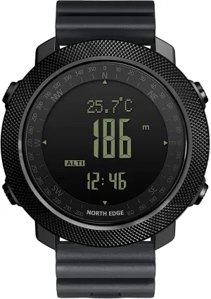 NORTH EDGE Military-Watch for Men - Tactical Survival Watch, Men's Women's Digital Wrist Watches for Sports Outdoors, Pedometer, Compass, Calories, Durable Nylon Band
