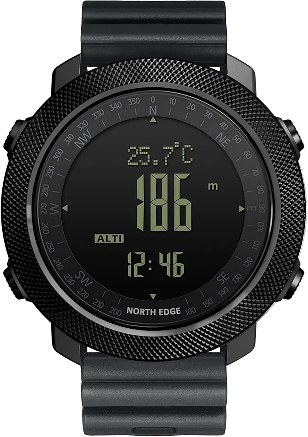 NORTH EDGE Military-Watch for Men - Tactical Survival Watch, Men's Women's Digital Wrist Watches for Sports Outdoors, Pedometer, Compass, Calories, Durable Nylon Band