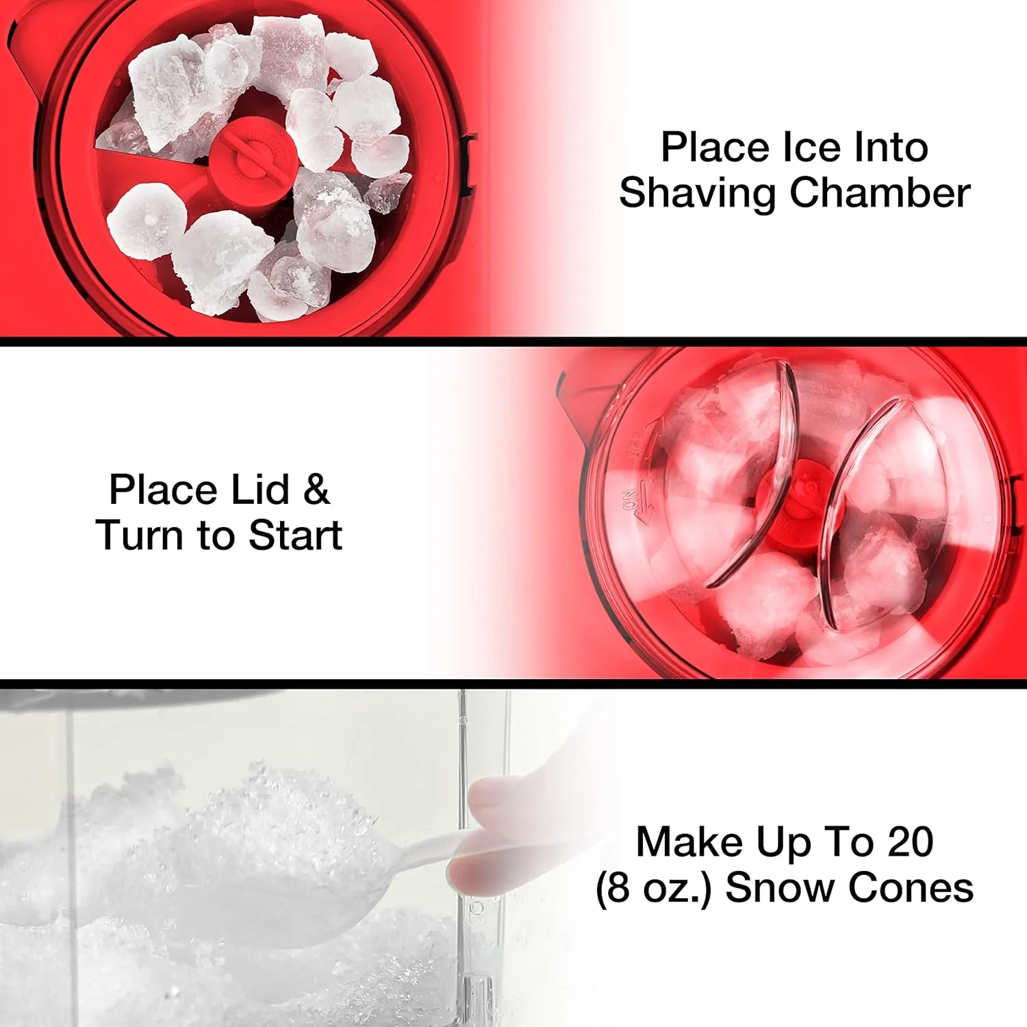 Nostalgia Coca-Cola Snow Cone Shaved Ice Machine - Coke Retro Table-Top Slushie Machine Makes 20 Icy Treats - Includes 2 Reusable Plastic Cups & Ice Scoop - White & Red