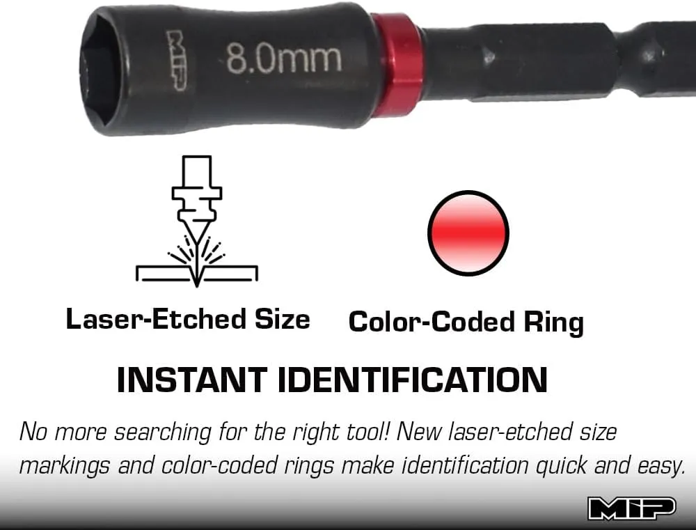 Nut Driver 1/4" Drive Bit Speed Tip For Small Drills for Traxxas Arrma Axial Losi Redcat RC Quadcopter Helicopter FPV Racing Drone Models (8.0mm)