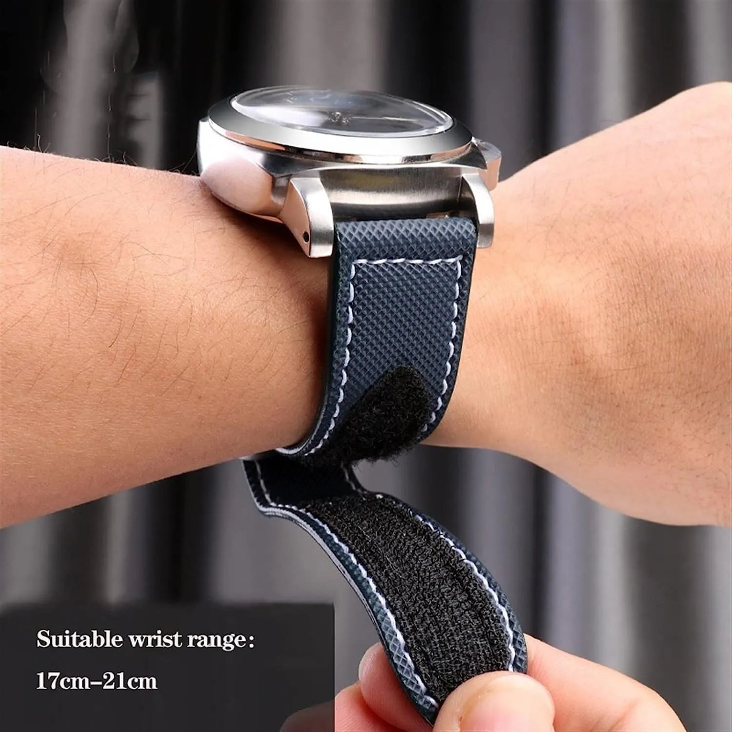 Nylon Canvas Strap For Panerai Lumino PAM01118 01661 Black Blue Watchband Bracelet 24mm