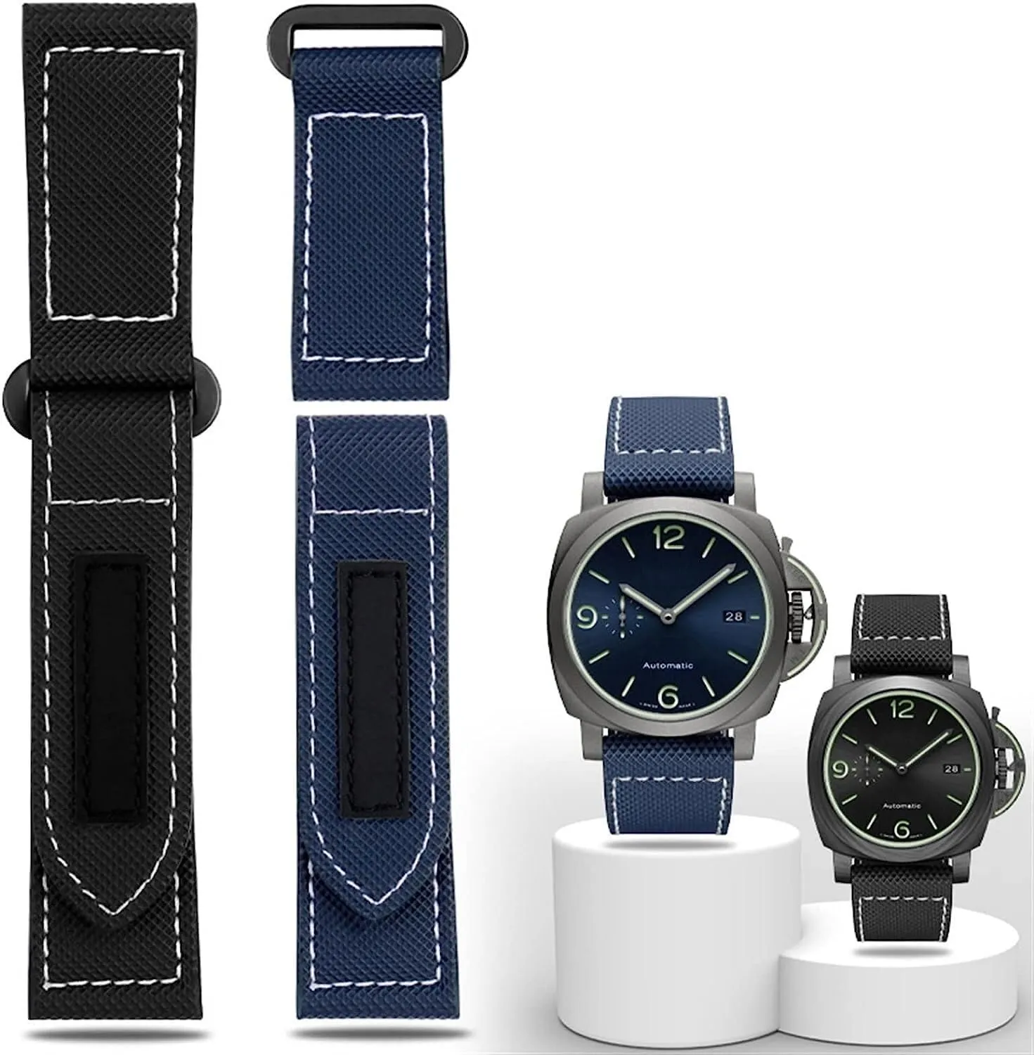 Nylon Canvas Strap For Panerai Lumino PAM01118 01661 Black Blue Watchband Bracelet 24mm