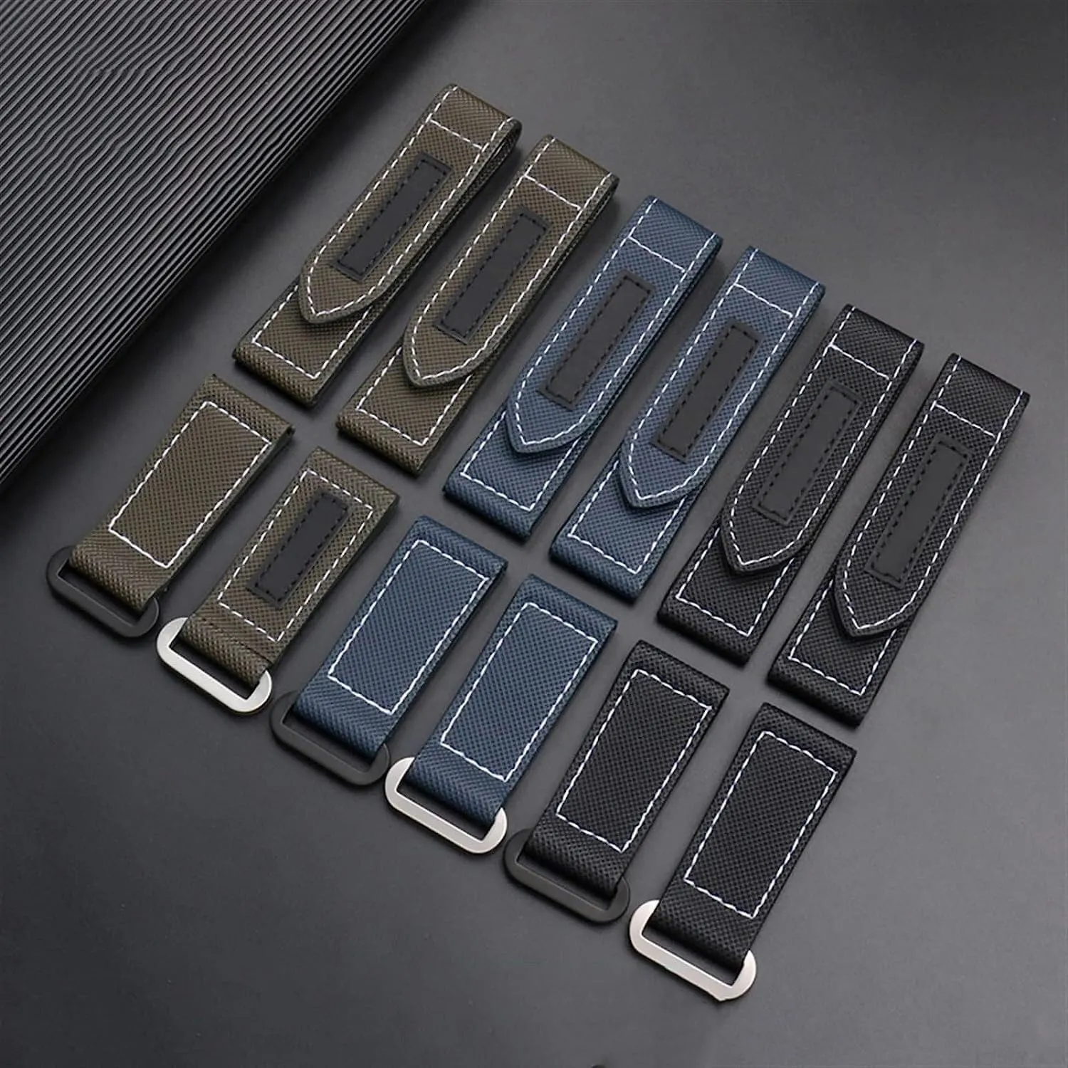 Nylon Canvas Strap For Panerai Lumino PAM01118 01661 Black Blue Watchband Bracelet 24mm