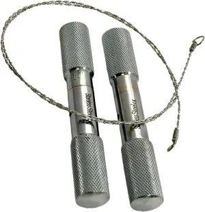 OB Wire Saw for Horns | 2 Handles & 1 Wire Saw 23"" | OB Dehorning Saw Handles and Wire | Stainless Steel Heavy Duty Saw Set, OBWS-3987