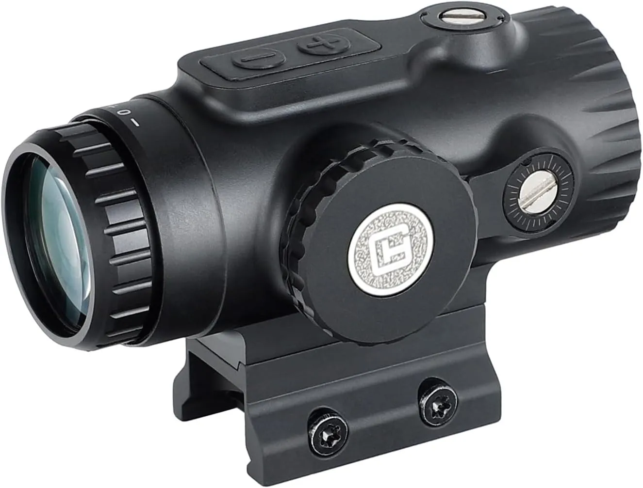 ohhunt 1X Prism Scope 2 MOA Circle Dot Red Green Retical Sight Three Style Mount Low Profile Absolute Co-Witness Lower 1/3 Co-Witness