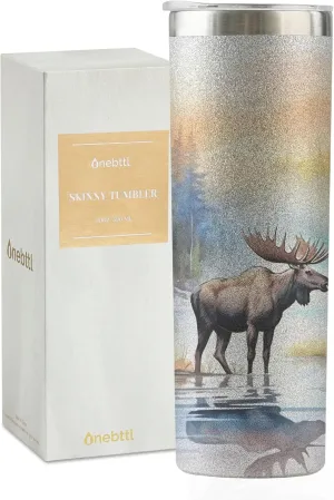 Onebttl Moose Gifts For Men and Women, Gift For Moose Lovers on National Moose Day, Birthday and Chirstmas, 20 oz Insulated Tumbler