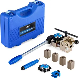 Orion Motor Tech Brake Line Flaring Tool Kit, 45 & 37 Degree Flaring Tool Set, Single Bubble Double Flare Tool Kit for Brake Lines, Professional Brake Flare Too Kit for 3/16" 1/4" 5/16" 3/8" Tubes
