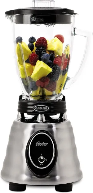Oster Classic Series Heritage Blender with 6-Cup Glass Jar Stainless Steel