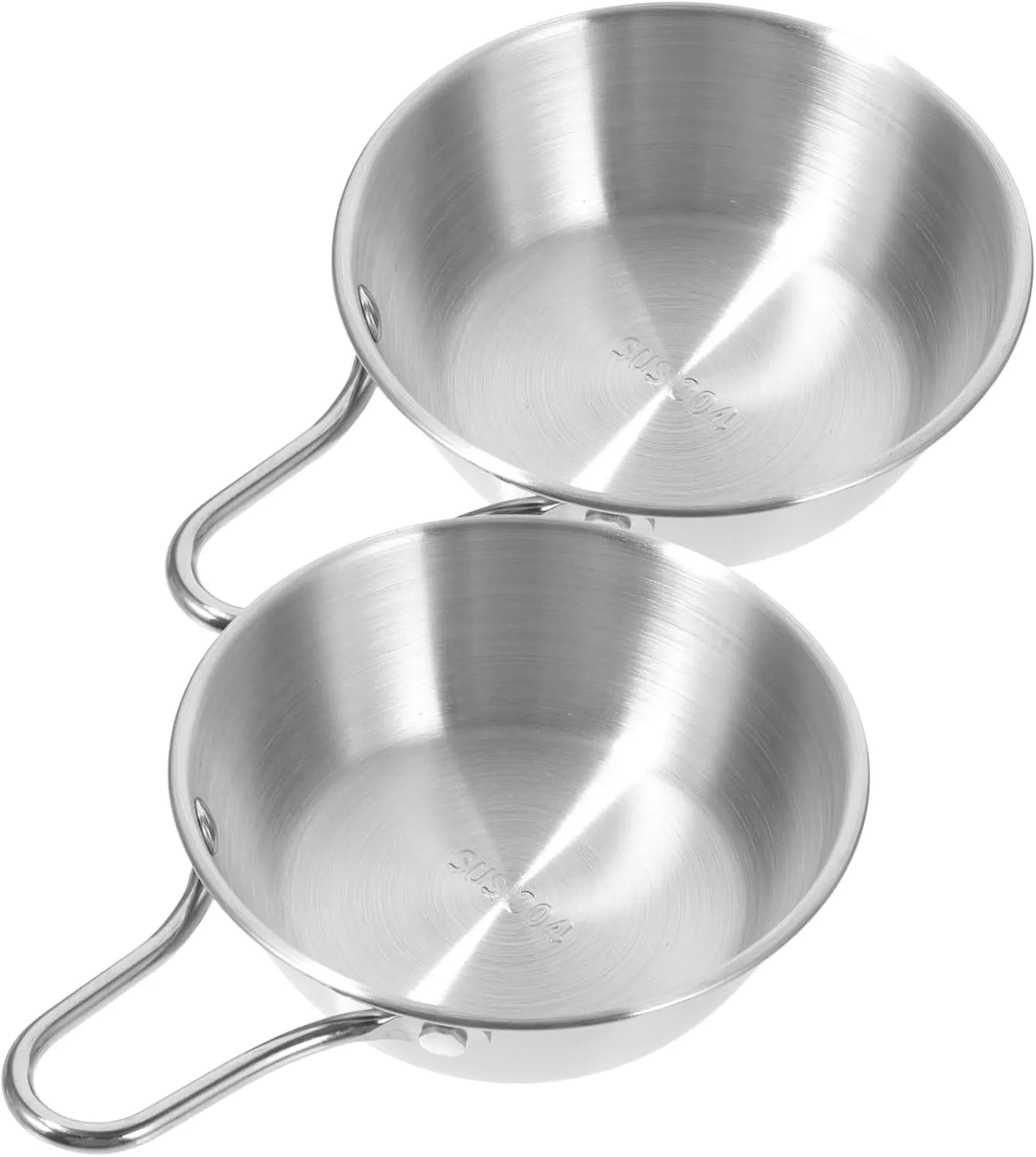 Outdoor Camping Bowl 2pcs Collapsible Stainless Steel Bowl Camping Food Container Compact Easy to Clean