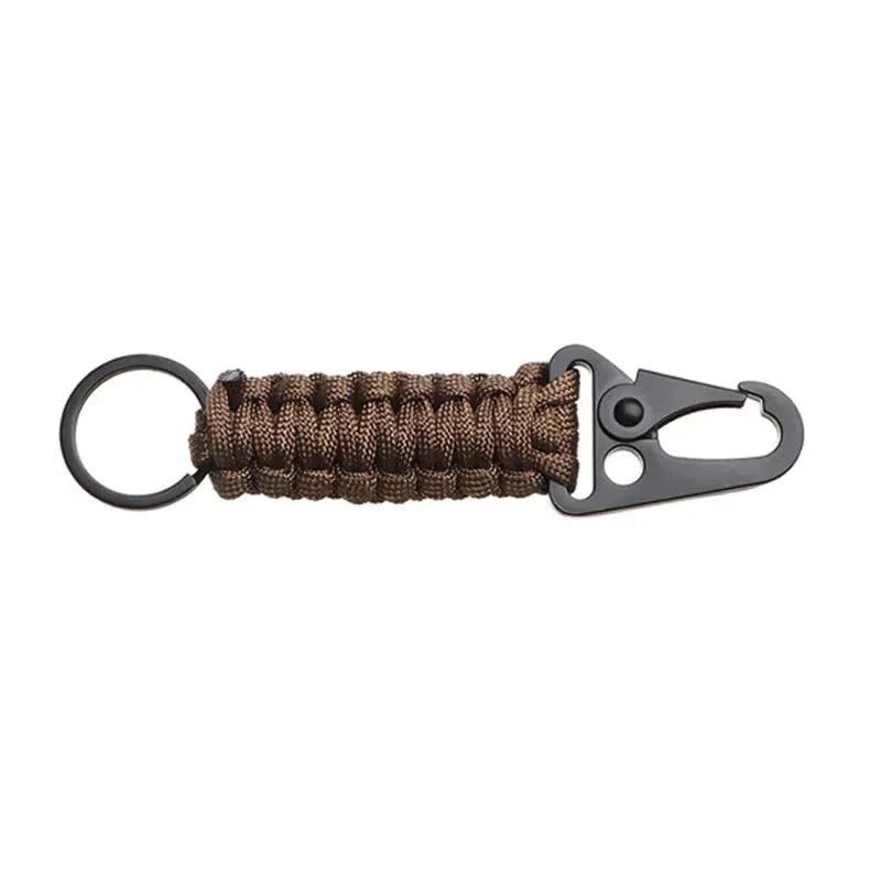 Outdoor Paracord Keychain Ring with Carabiner - Camping Survival Kit