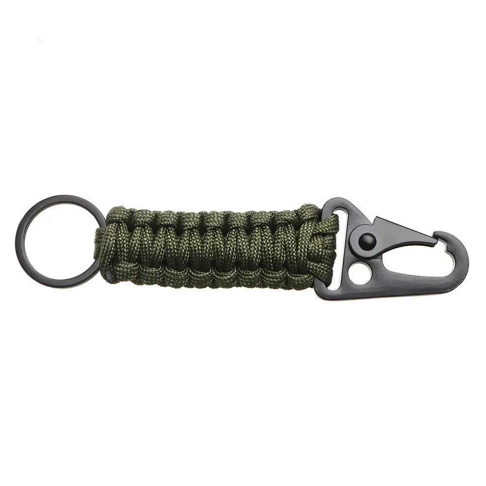 Outdoor Paracord Keychain Ring with Carabiner - Camping Survival Kit