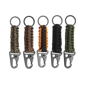 Outdoor Paracord Keychain Ring with Carabiner - Camping Survival Kit