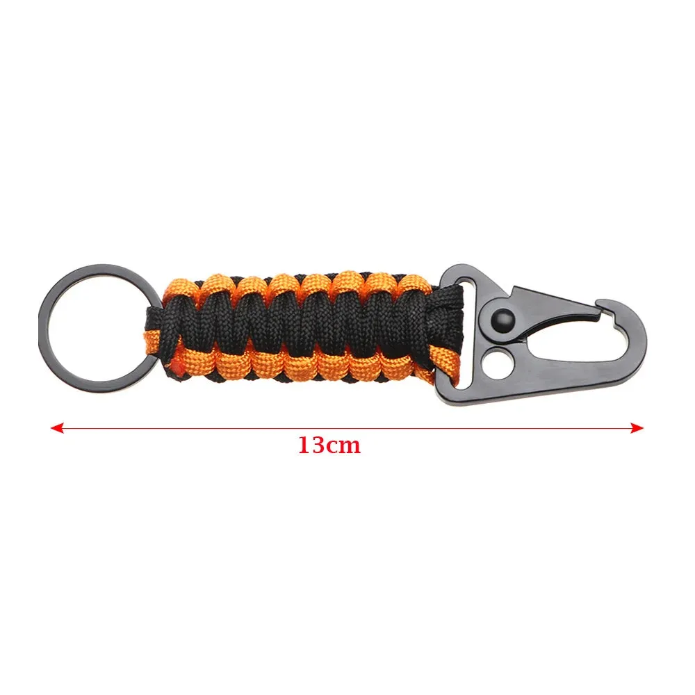 Outdoor Paracord Keychain Ring with Carabiner - Camping Survival Kit