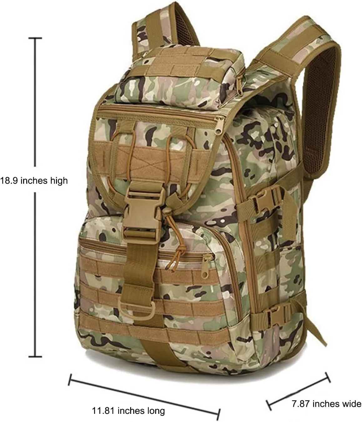 Outdoor Shoulder Tactical Bag Waterproof Mountaineering Bag Hiking Camo Backpack,Jungle Digital