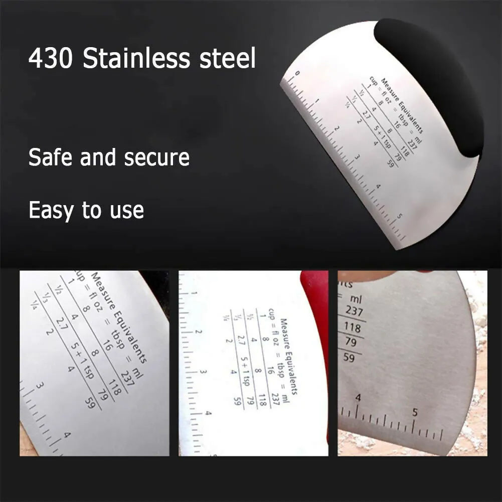 P-Plus International Multi-Purpose Stainless Steel Dough Scraper