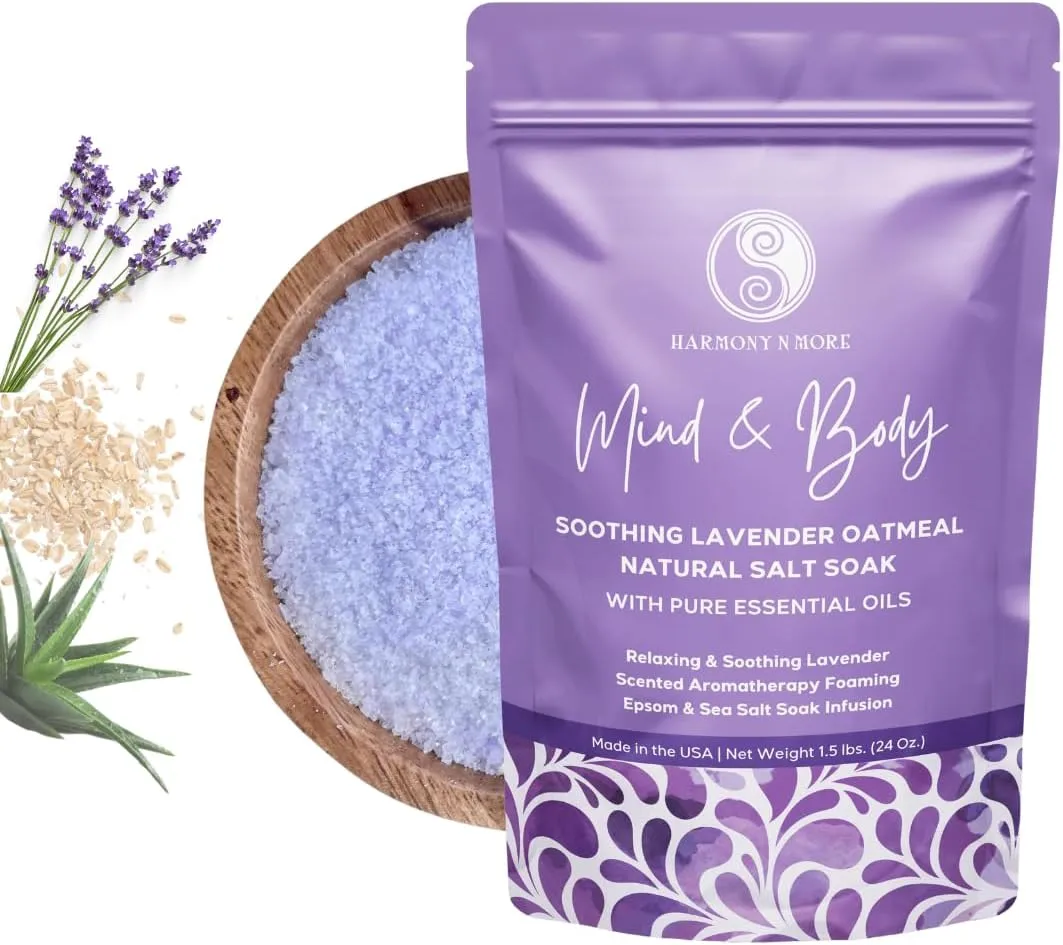 Pacific Sea Salt and Oatmeal | Natural Foaming Bath Salt Soak | Relaxing Aromatherapy Infusion | 24 oz.