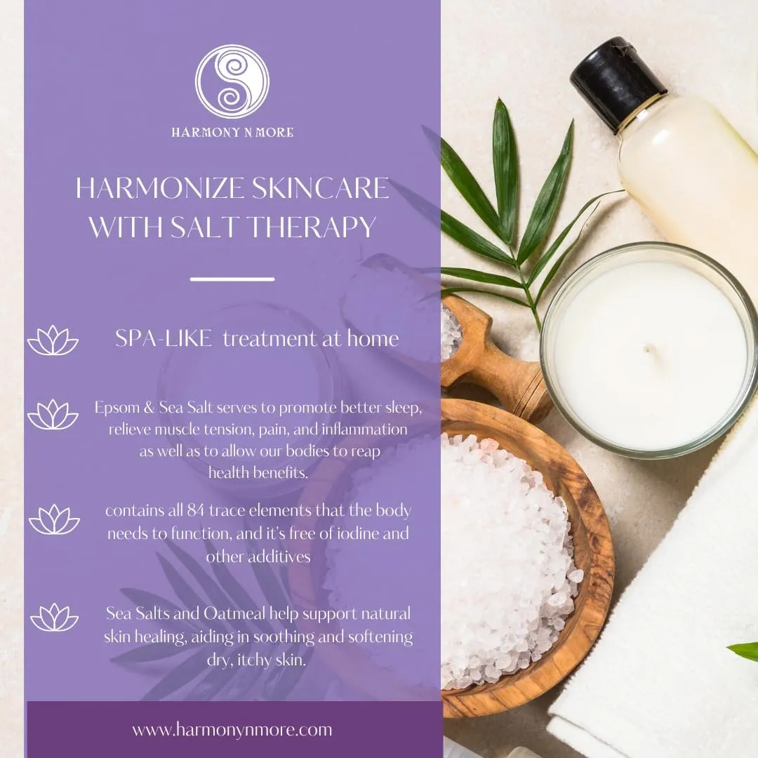Pacific Sea Salt and Oatmeal | Natural Foaming Bath Salt Soak | Relaxing Aromatherapy Infusion | 24 oz.