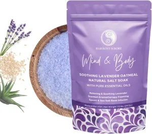 Pacific Sea Salt and Oatmeal | Natural Foaming Bath Salt Soak | Relaxing Aromatherapy Infusion | 24 oz.
