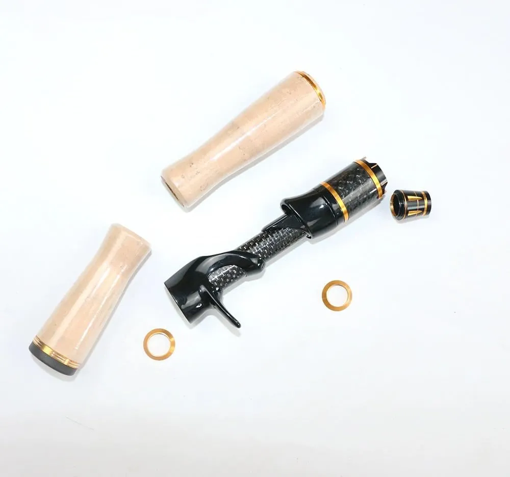 Pack of 1 Set Fishing Rod Custom Carbon Reel seat with Cork Handle DIY Fishing Rod Repair Kit