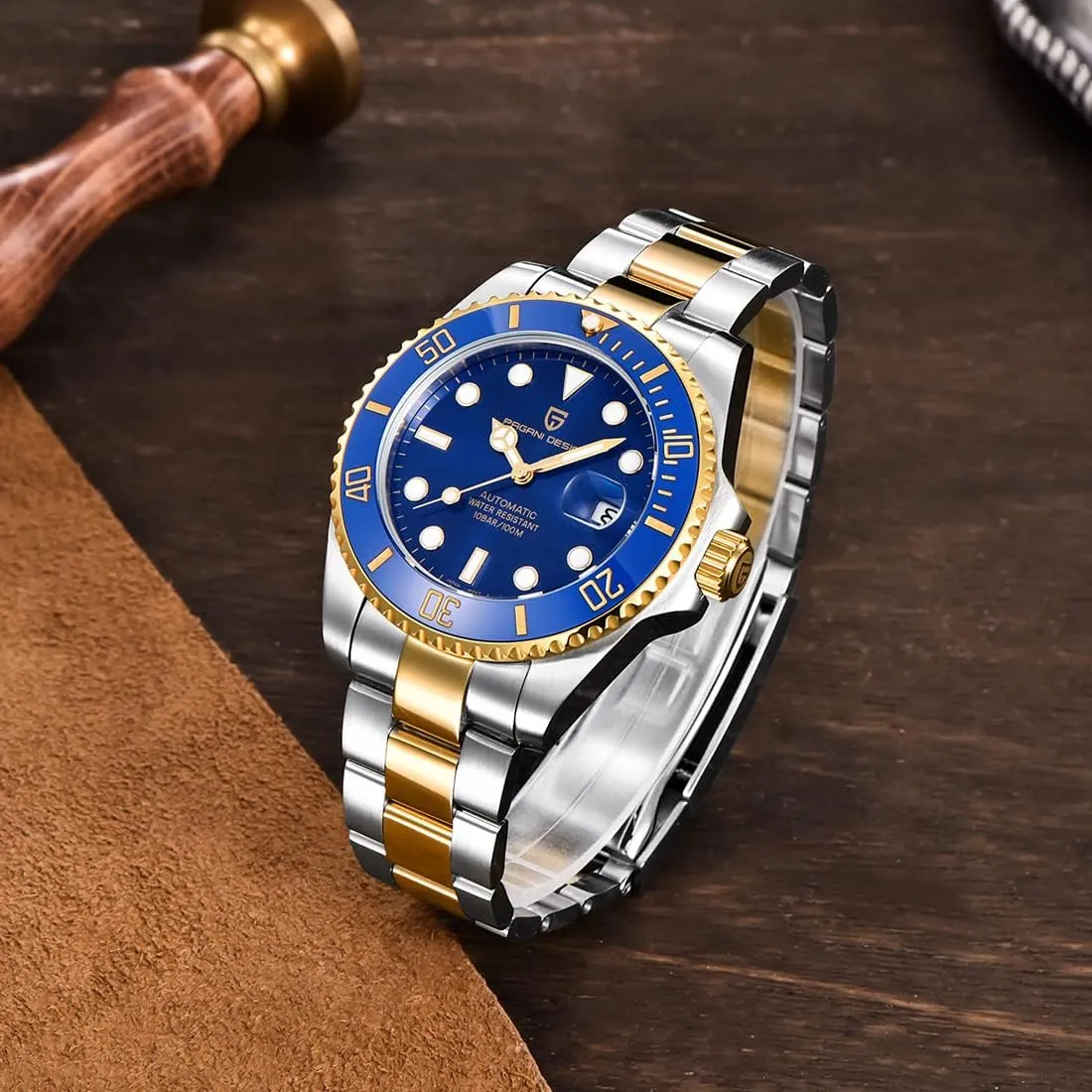 Pagani Design New Men's Mechanical Watch Luxury Ceramic Bezel Japanese Movement Stainless Steel Fashion Classic Automatic Watch Sapphire Glass Men's Watch 100 Meters Water Resistant Relogio Masculino…