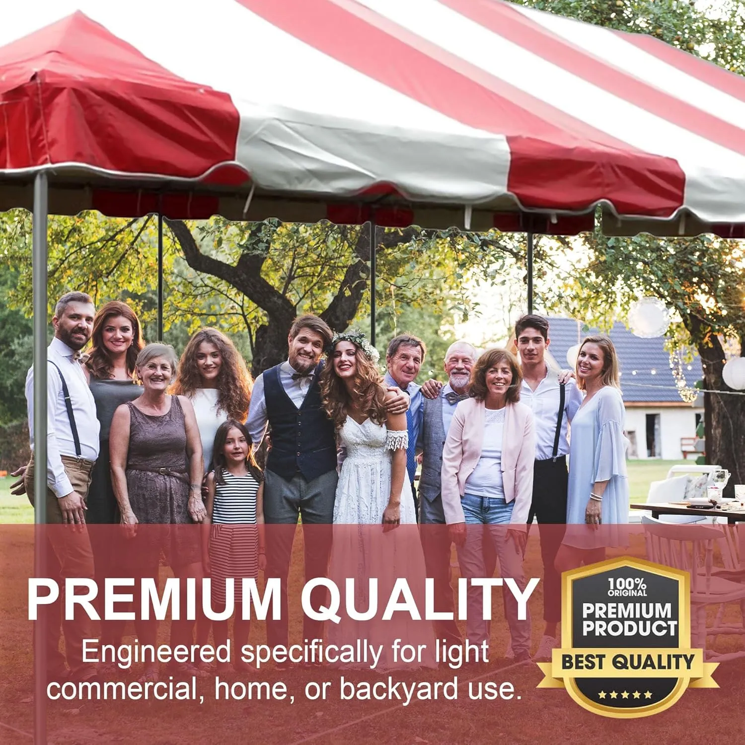 Party Tents Direct 20'x40' Weekender Canopy Pole Tent - Easy Up Canopy Tent with 160 Person Capacity - Outdoor Canopies for Parties, Weddings, & Events (Red/White Top)