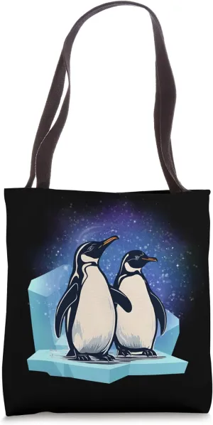 Penguins on the Ice Floe Two Penguins Cute Penguins Tote Bag