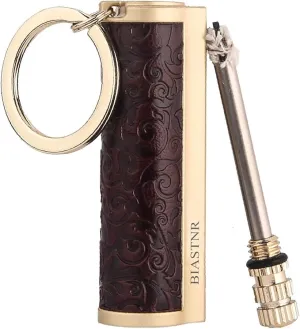 Permanent Match,Keychain Matchstick Fire Starter Immortal Lighter,Flint Match Stick Kerosene Refillable Lighter for Outdoor Camping Survival,Dark red