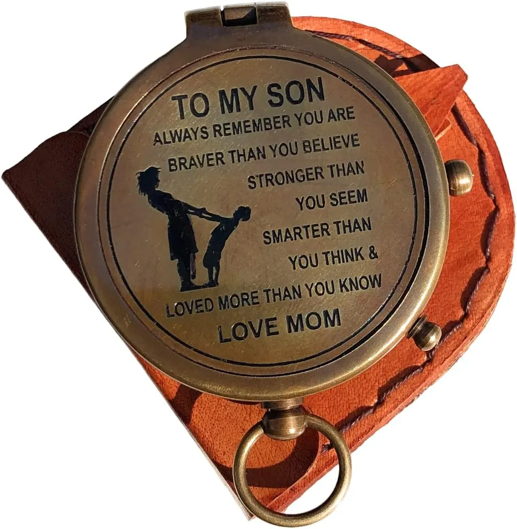 Personalized Brass Compass Gift to My Son - Compass for Anniversary, Birthday, Graduation Day, Confirmation Gift, Valentine Gift, Parting Gift, Sailor Gift