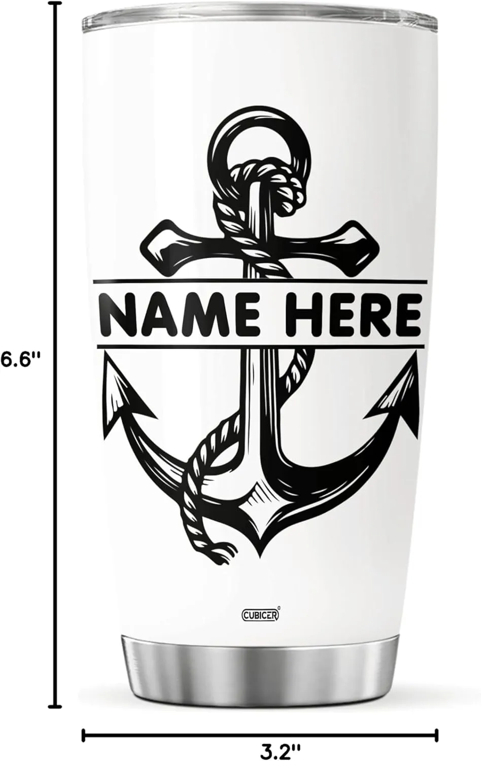 Personalized Coffee Tumblers Customized Name Stainless Steel Mug With Lid Oz Wine Glass Boat Anchor Gifts For Adults Husband Men Travel Insulated Cup Birthday Fathers Day
