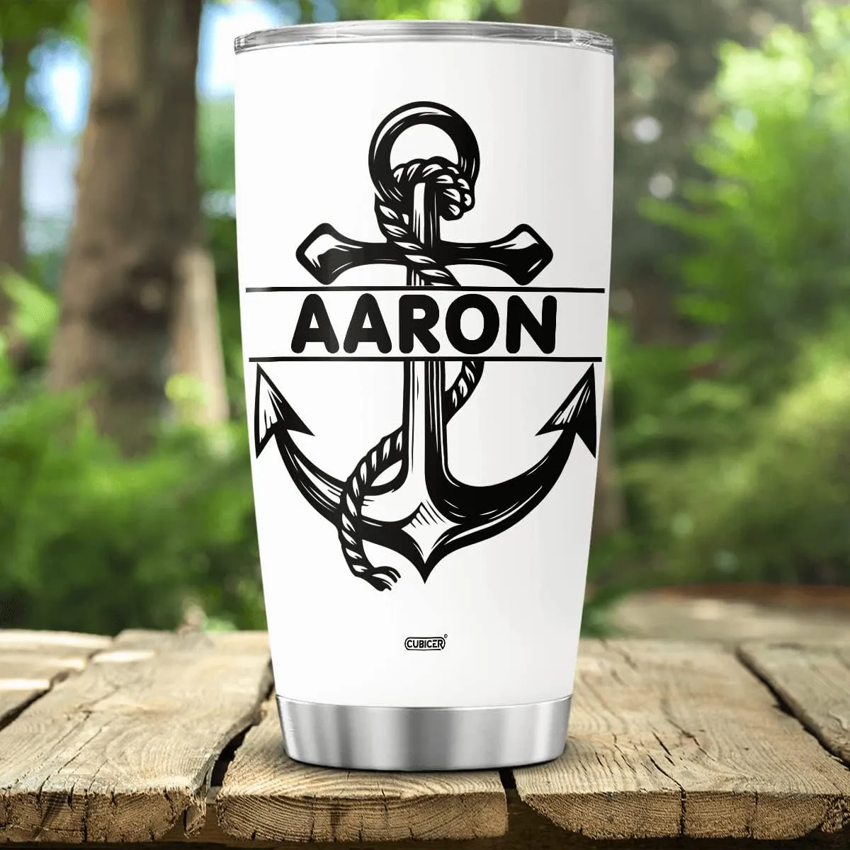 Personalized Coffee Tumblers Customized Name Stainless Steel Mug With Lid Oz Wine Glass Boat Anchor Gifts For Adults Husband Men Travel Insulated Cup Birthday Fathers Day
