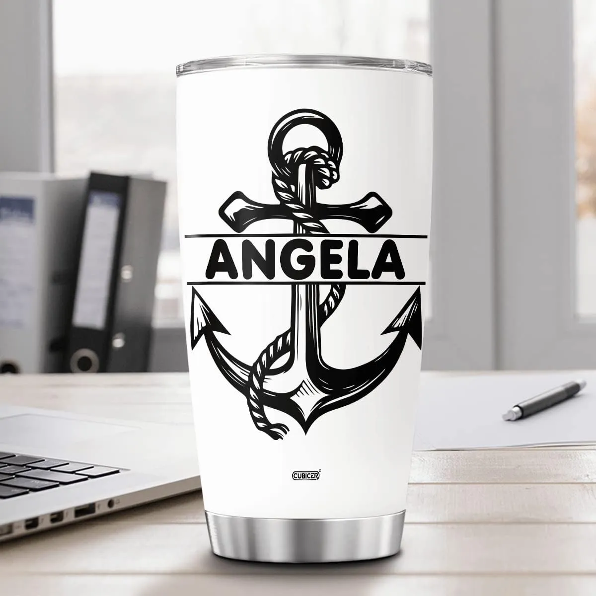 Personalized Coffee Tumblers Customized Name Stainless Steel Mug With Lid Oz Wine Glass Boat Anchor Gifts For Adults Husband Men Travel Insulated Cup Birthday Fathers Day