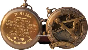 Personalized Compass, Gift for Husband, Son, to My Man, to My Fiancé, Dad, Boyfriend, for Customized Working Compass (to My Son)