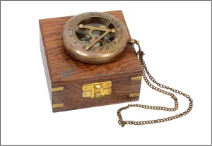 Personalized Engraved Compass Nautical Sundial Compass with Wooden Box Push Button Compass Sundial Compass Directional Compass Magnetic Compass Navigational Compass Item Nautical Item Working Compass