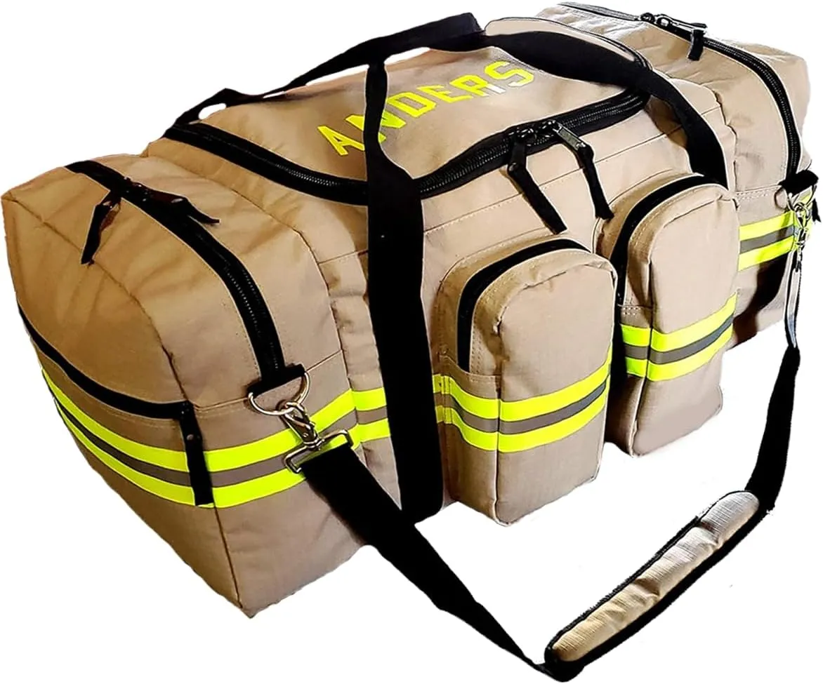 Personalized Firefighter Bag - Custom Name Firefighter Duffel backpack With Shoulder Straps, Waterproof Large Equipment Storage Bag Gift for Fire (Style A)