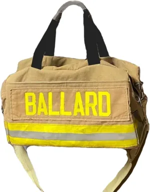 Personalized Firefighter Turnout Gear Bag, Custom Firefighter Equipment Duffle Bag with Name Waterproof Storage Reflective Stripes Bags with Shoulder Strap Fire Fighter Gifts (Style A)