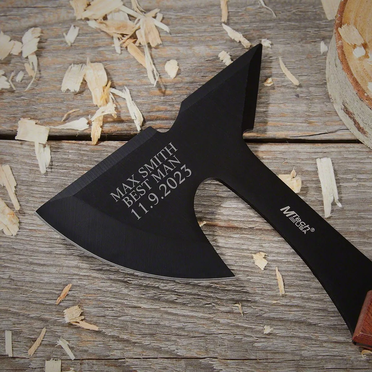 Personalized Tactical Camping Hatchet with Sheath - 9-inch Custom Camping Axe for Best Man and Groomsmen