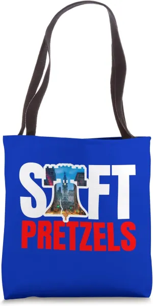 Philadelphia Foods Soft Pretzels Liberty Bell Philly Skyline Tote Bag