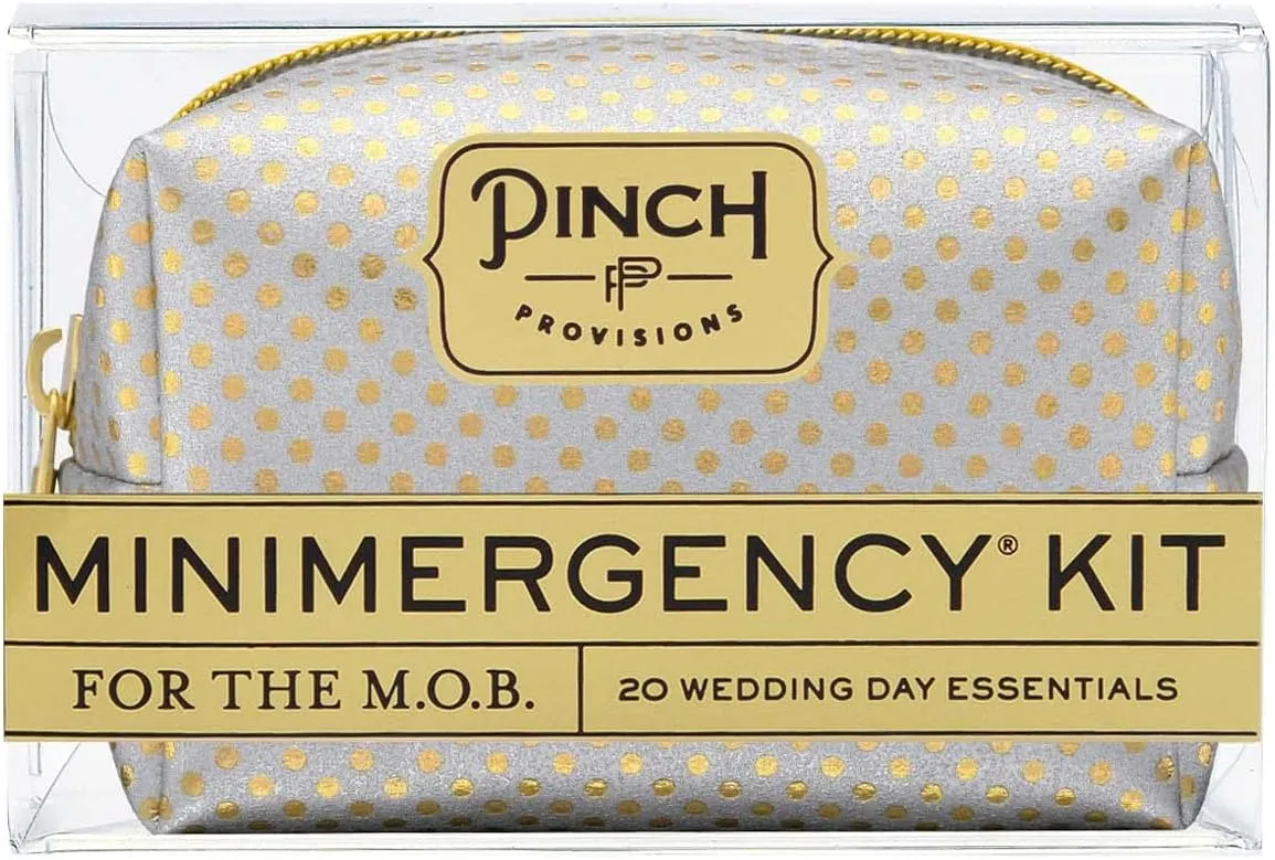 Pinch Provisions Minimergency Kit for M.O.B, Includes 20 Must-Have Emergency Essential Items for The Big Day, Compact, Multi-Functional Zipper Pouch, Perfect Survival Kit for Mother of Bride