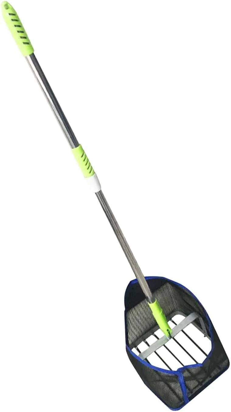 pistro Table Tennis Ball Retriever - Portable Lightweight Pickup Tool with Adjustable Telescopic Rod & Sturdy Nylon Net for Outdoor Sports