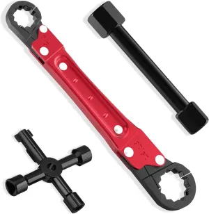 Plumbing Tools, Angle Stop Wrench Angle-On Wrench kit, plumbers wrench Angle Stop Removal Tool for professional plumber Installing New Compression Angle Stop and Removing Compression Ring
