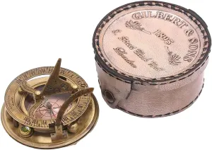 Pocket Compass for Camping, Trekking Antique Nautical Vintage Directional Magnetic Famous Quote Do not go Where The Path Compass with case by DOLLOND LONDON1920